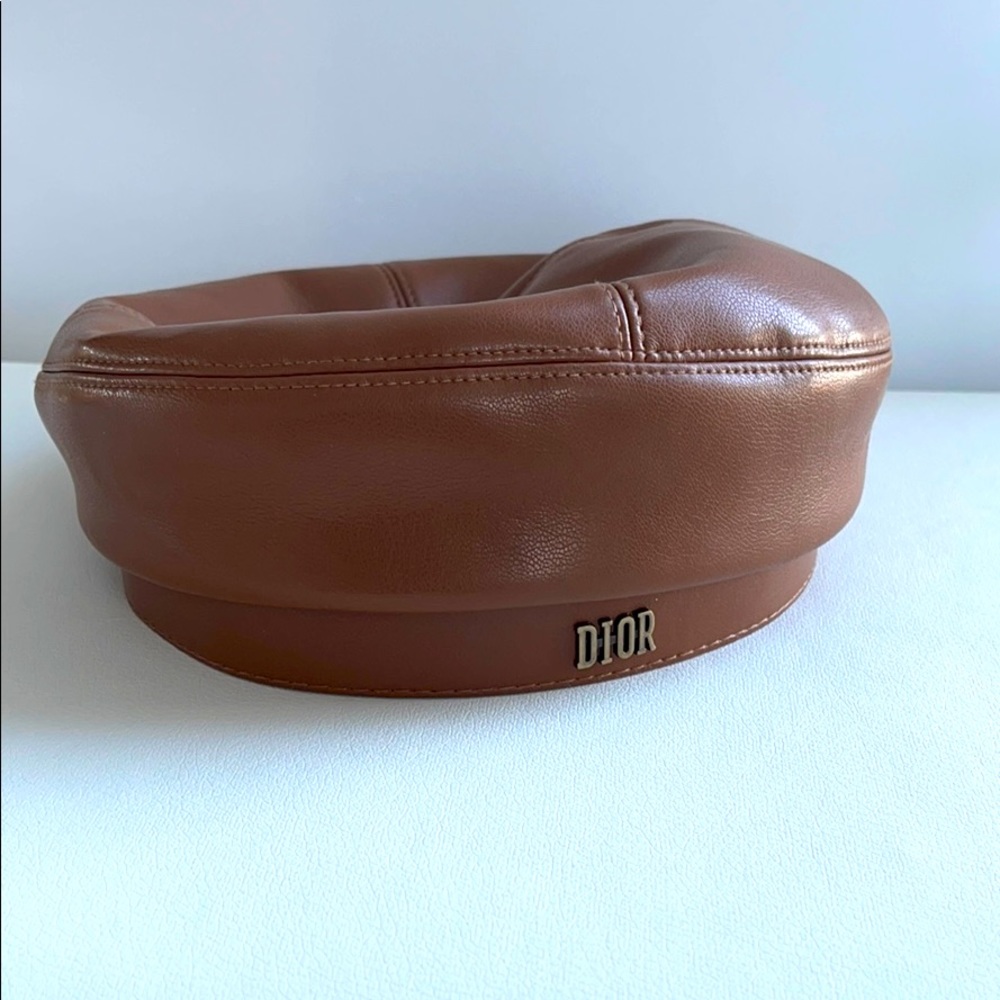 Brown Dior Beret Hat